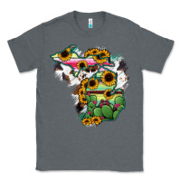 Charcoal Heather Cowhide Michigan map Classic Tee - RanaPortraitStore