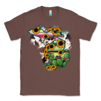 Chestnut Cowhide Michigan map Classic Tee - RanaPortraitStore
