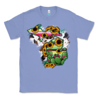 Colony Blue Cowhide Michigan map Classic Tee - RanaPortraitStore