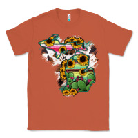 Copper Cowhide Michigan map Classic Tee - RanaPortraitStore