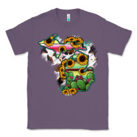 Lavender Cowhide Michigan map Classic Tee - RanaPortraitStore