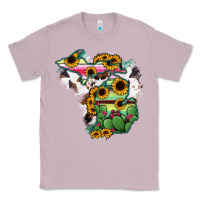Lilac Cowhide Michigan map Classic Tee - RanaPortraitStore