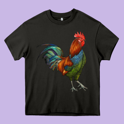 Rooster Heavy Core Tee Designed By Ranaportraitstore