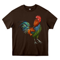 Chocolate Brown rooster Heavy Core Tee - RanaPortraitStore