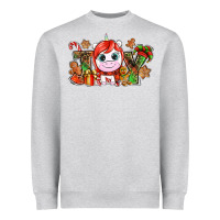 Heather Grey Joy unicorn Christmas Heavyweight Sweatshirt - NancyCooperArtShop