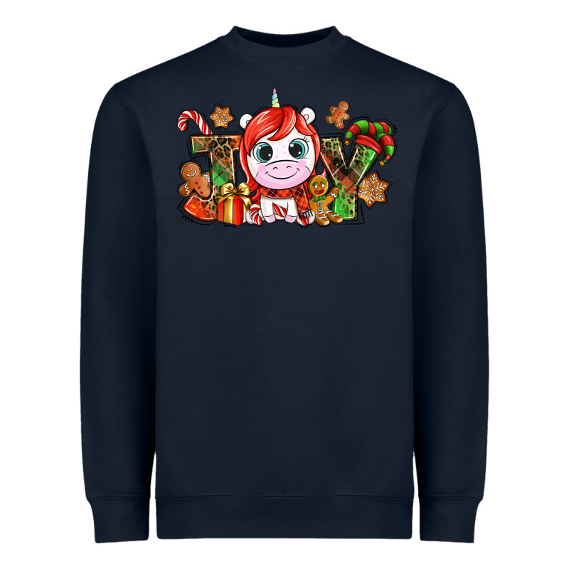 Joy Unicorn Christmas Heavyweight Sweatshirt by NancyCooperArtShop | Teevron