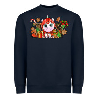 Navy Joy unicorn Christmas Heavyweight Sweatshirt - NancyCooperArtShop
