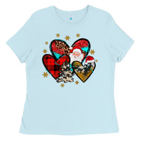 Baby Blue heart  wood slice ornament Ladies Tee - JahusDesignShop