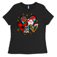 Black heart  wood slice ornament Ladies Tee - JahusDesignShop
