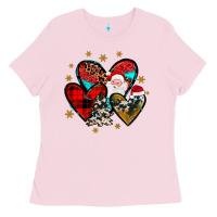 Heart  Wood Slice Ornament Ladies Tee | Teevron