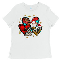 White heart  wood slice ornament Ladies Tee - JahusDesignShop