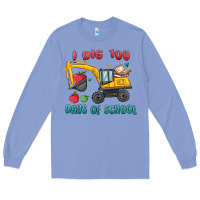 Colony Blue i dig 100 days of school excavator Long Sleeve Tee - MaliasSmallBusiness