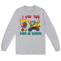 Moon Dust i dig 100 days of school excavator Long Sleeve Tee - MaliasSmallBusiness