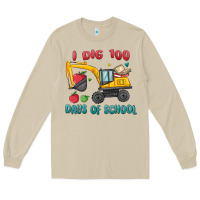 Mushroom i dig 100 days of school excavator Long Sleeve Tee - MaliasSmallBusiness