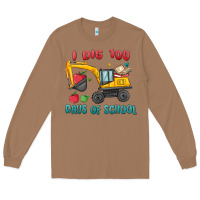 Toasted Coconut i dig 100 days of school excavator Long Sleeve Tee - MaliasSmallBusiness