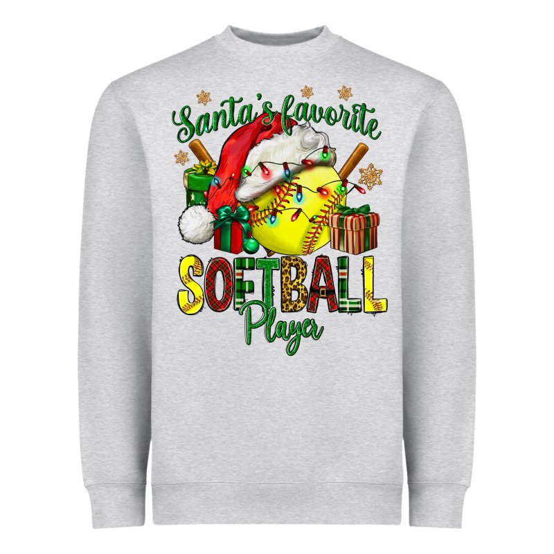 Santa's Favorite Softball Player Heavyweight Sweatshirt by NancyCooperArtShop | Teevron