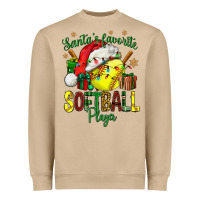 Mushroom Santa's Favorite Softball player Heavyweight Sweatshirt - NancyCooperArtShop