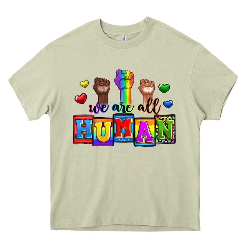 We Are All Human Heavy Core Tee by Zillion Design Studio | Teevron