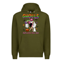 Army Green Ghouls just wanna have fun Premium Hoodie - NancyCooperArtShop
