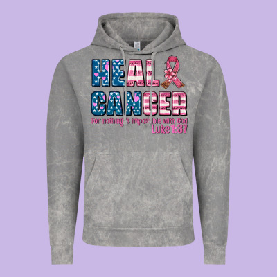Heal Cancer With Cancer Ribbon Vintage Hoodie Designed By Adodesignshop