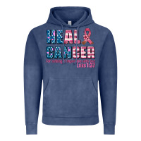 Vintage Denim heal cancer with cancer ribbon Vintage Hoodie - AdoDesignShop