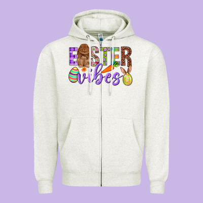 Easter Vibes Zipper Hoodie Designed By Bundleandbundleshop