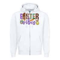 White Easter Vibes Zipper Hoodie - BundleAndBundleShop