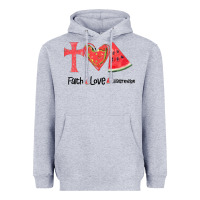 Heather Grey Faith Love Watermelon Heavyweight Hoodie - Bettercallsaul