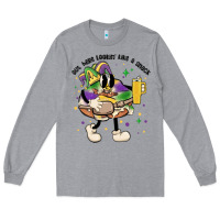 Heather Grey out here lookin like a snack king cake mardi gras Long Sleeve Tee - MaliasSmallBusiness