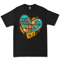 Black fall pattern heart with sunflower Premium Tee - HRA Design Shop