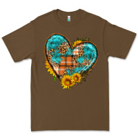 Cacao fall pattern heart with sunflower Premium Tee - HRA Design Shop