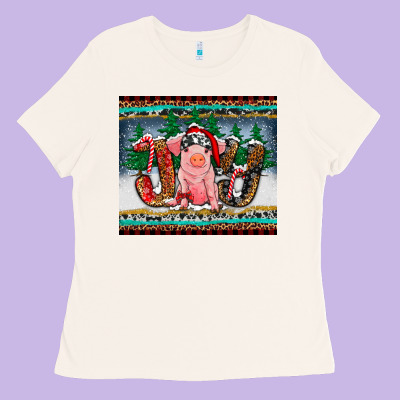 Joy Pig Ladies Tee Designed By Ranaportraitstore