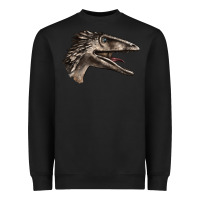 Black Deinonychus Face Heavyweight Sweatshirt - LillyAllenDesigns