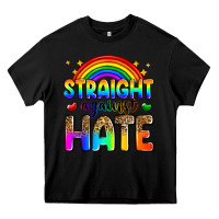 Black straight against hate Heavy Core Tee - Zillion Design Studio
