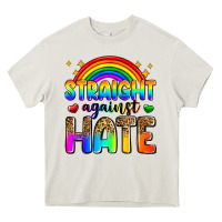 Cream straight against hate Heavy Core Tee - Zillion Design Studio