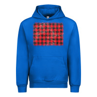 Cobalt distressed buffalo plaid background Urban Hoodie - CowCowDesign