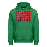 Emerald distressed buffalo plaid background Urban Hoodie - CowCowDesign