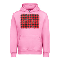 Fuchsia Pink distressed buffalo plaid background Urban Hoodie - CowCowDesign