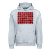 Heather Grey distressed buffalo plaid background Urban Hoodie - CowCowDesign
