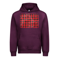 Mauve Wine distressed buffalo plaid background Urban Hoodie - CowCowDesign