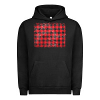 Pigment Black distressed buffalo plaid background Urban Hoodie - CowCowDesign