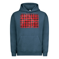 Pigment Midnight Navy distressed buffalo plaid background Urban Hoodie - CowCowDesign