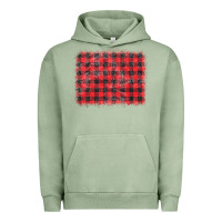 Pigment Oil Green distressed buffalo plaid background Urban Hoodie - CowCowDesign