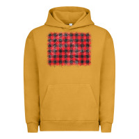 Pigment Peanut Butter distressed buffalo plaid background Urban Hoodie - CowCowDesign