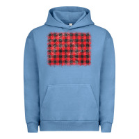 Pigment Pebble Blue distressed buffalo plaid background Urban Hoodie - CowCowDesign