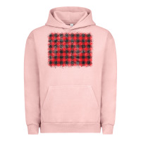 Pigment Salmon distressed buffalo plaid background Urban Hoodie - CowCowDesign