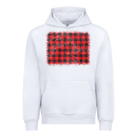 White distressed buffalo plaid background Urban Hoodie - CowCowDesign