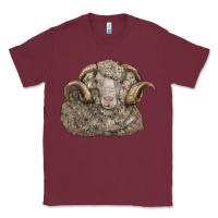 Burgundy merino wool sheep head Classic Tee - LillyAllenDesigns