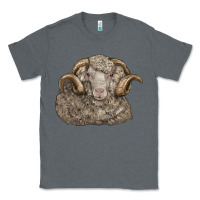 Charcoal Heather merino wool sheep head Classic Tee - LillyAllenDesigns