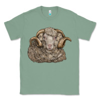 Sage merino wool sheep head Classic Tee - LillyAllenDesigns